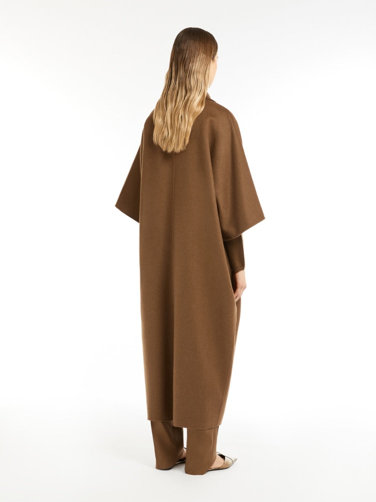 Camel drap cape coat