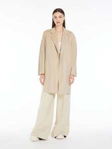 Short cashmere wrap coat