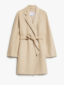 Short cashmere wrap coat