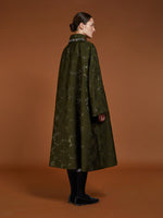 Cloqué jacquard cape coat