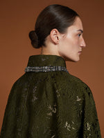 Cloqué jacquard cape coat