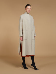 Flared double cashmere coat