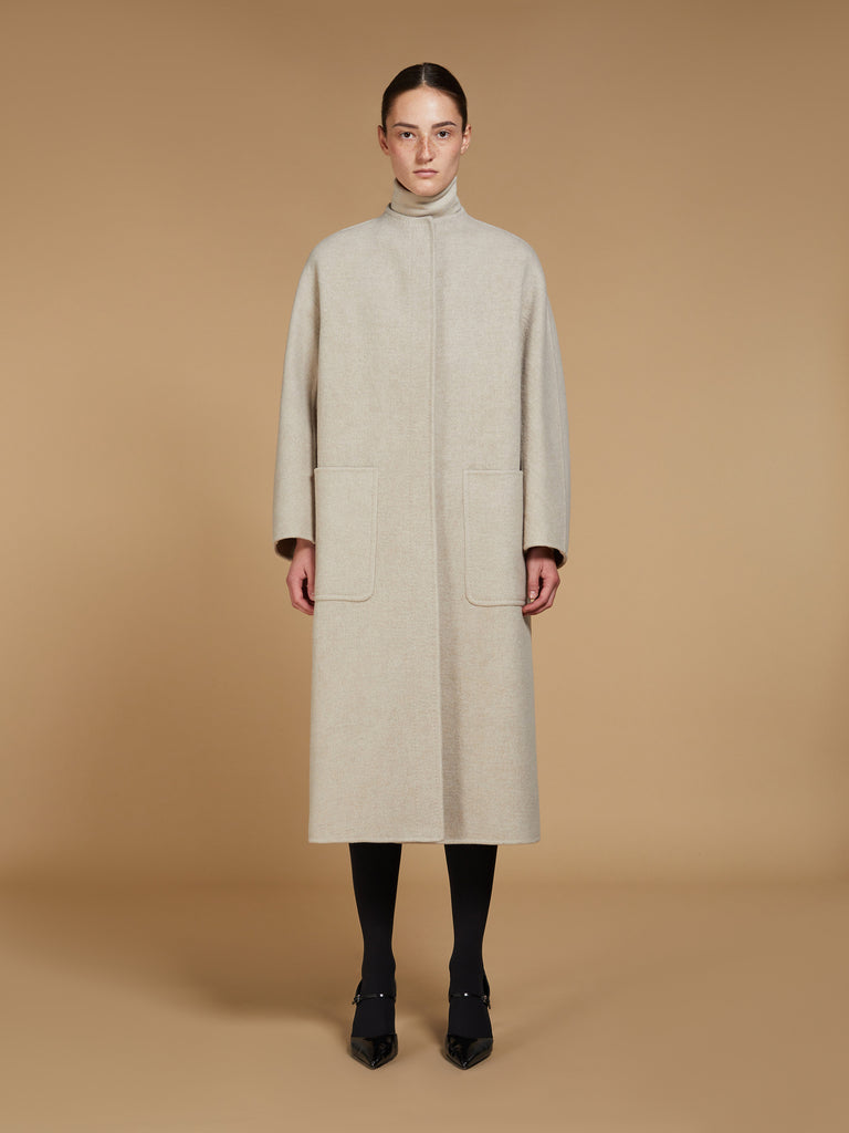 Flared double cashmere coat