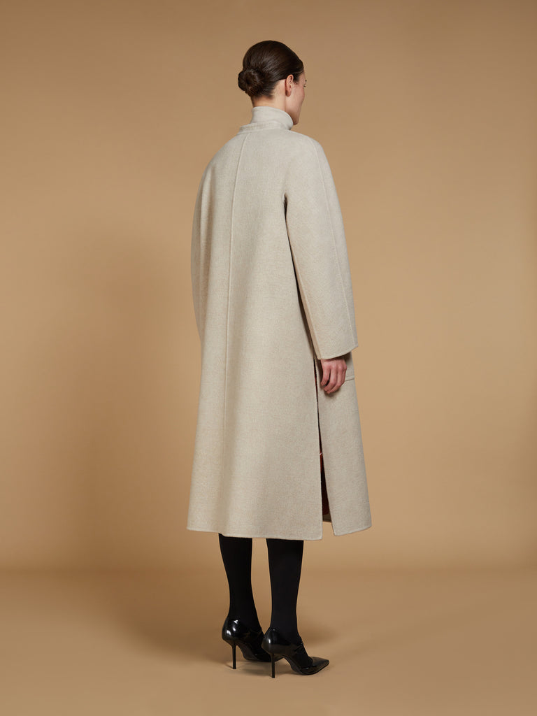 Flared double cashmere coat