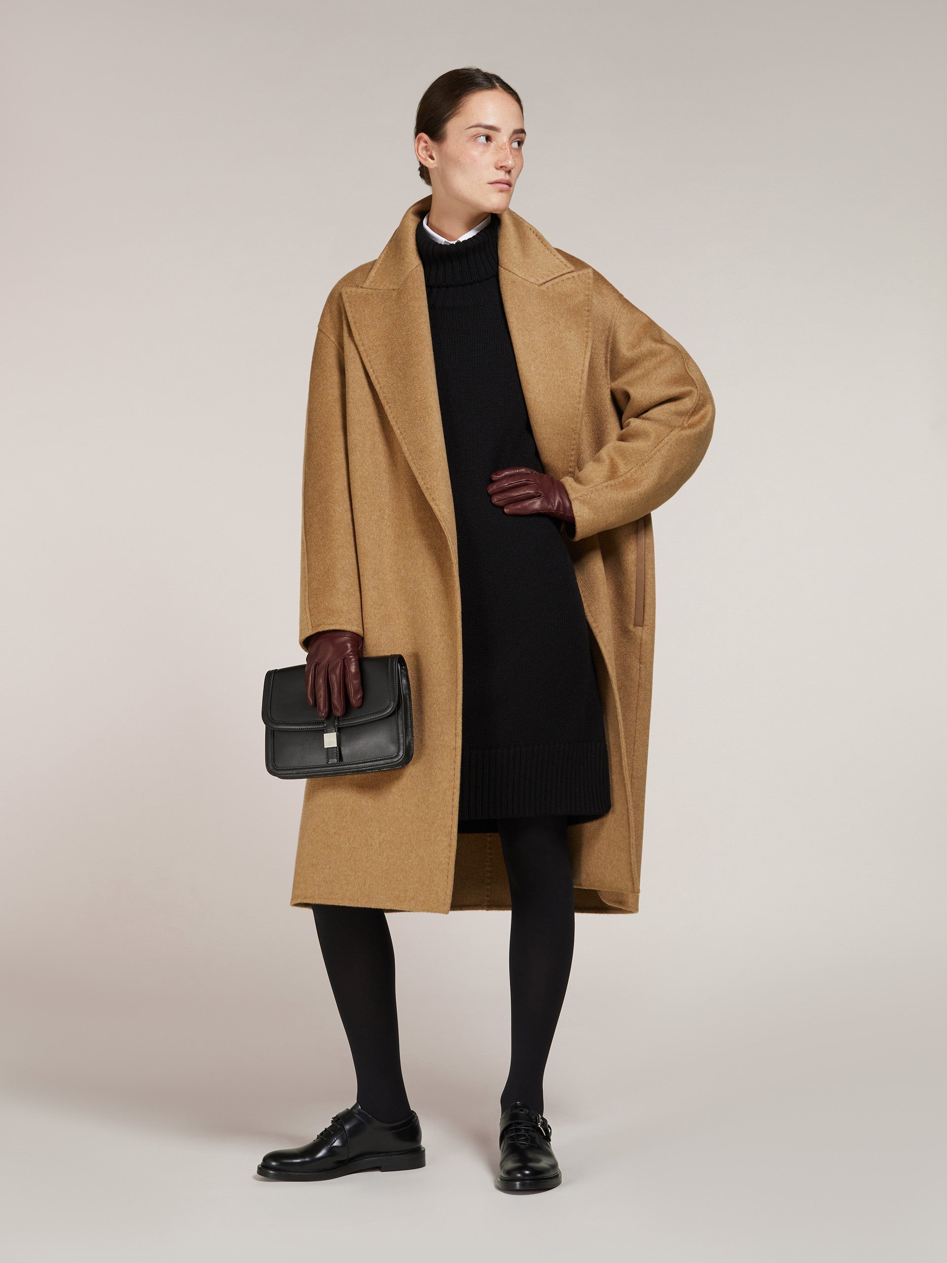 Deconstructed coat in double cashmere