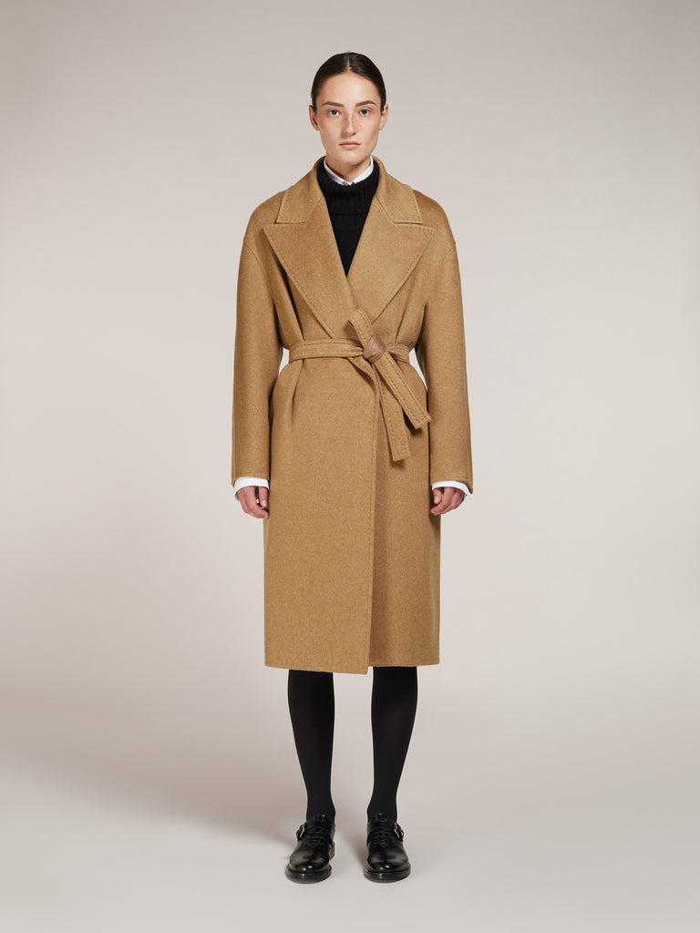 Deconstructed coat in double cashmere