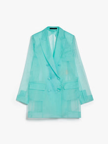 Silk organza double-breasted blazer