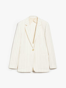 Single-breasted blazer in pinstriped canvas