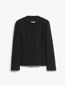 Wool crêpe crew-neck jacket