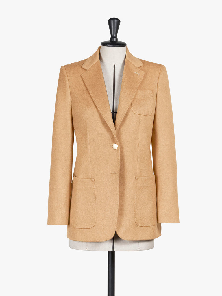 Single-breasted camel blazer