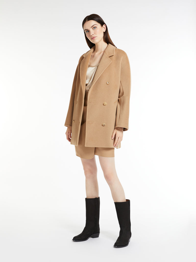 Beaver wool and cashmere pea coat