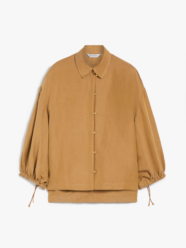 Oversized shirt in linen and silk