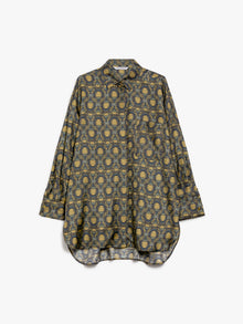 Oversized printed silk shirt