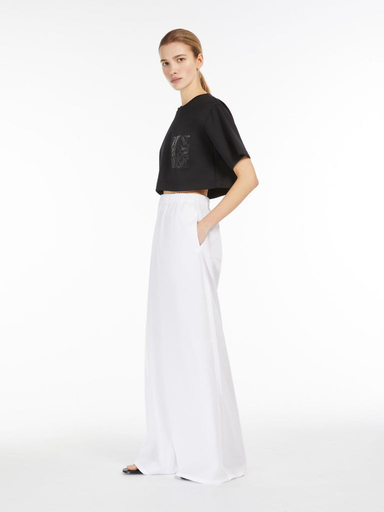 Wide poplin trousers