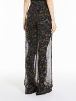 Wide leg trousers in printed organza