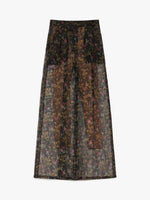 Wide leg trousers in printed organza