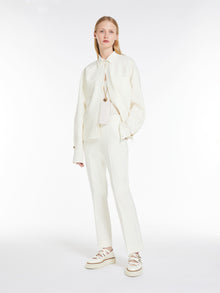 Wool crêpe ankle-length trousers