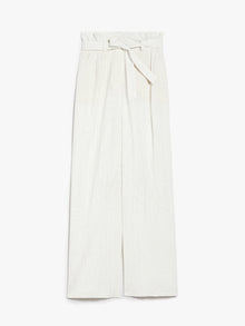 Wide trousers in pinstriped canvas