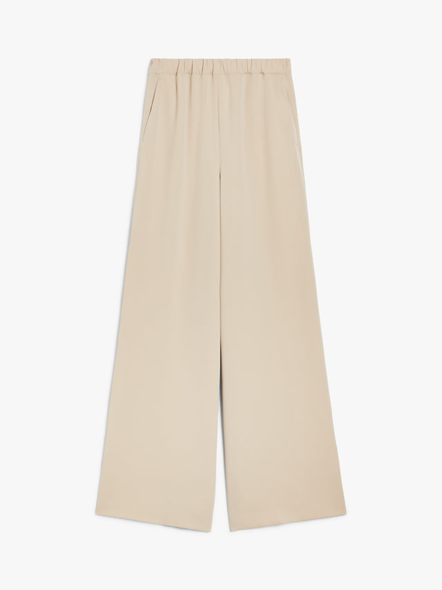 Wide-leg cady trousers