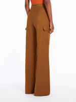 Stretch satin wide trousers