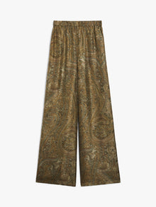 Nuanced-print silk trousers