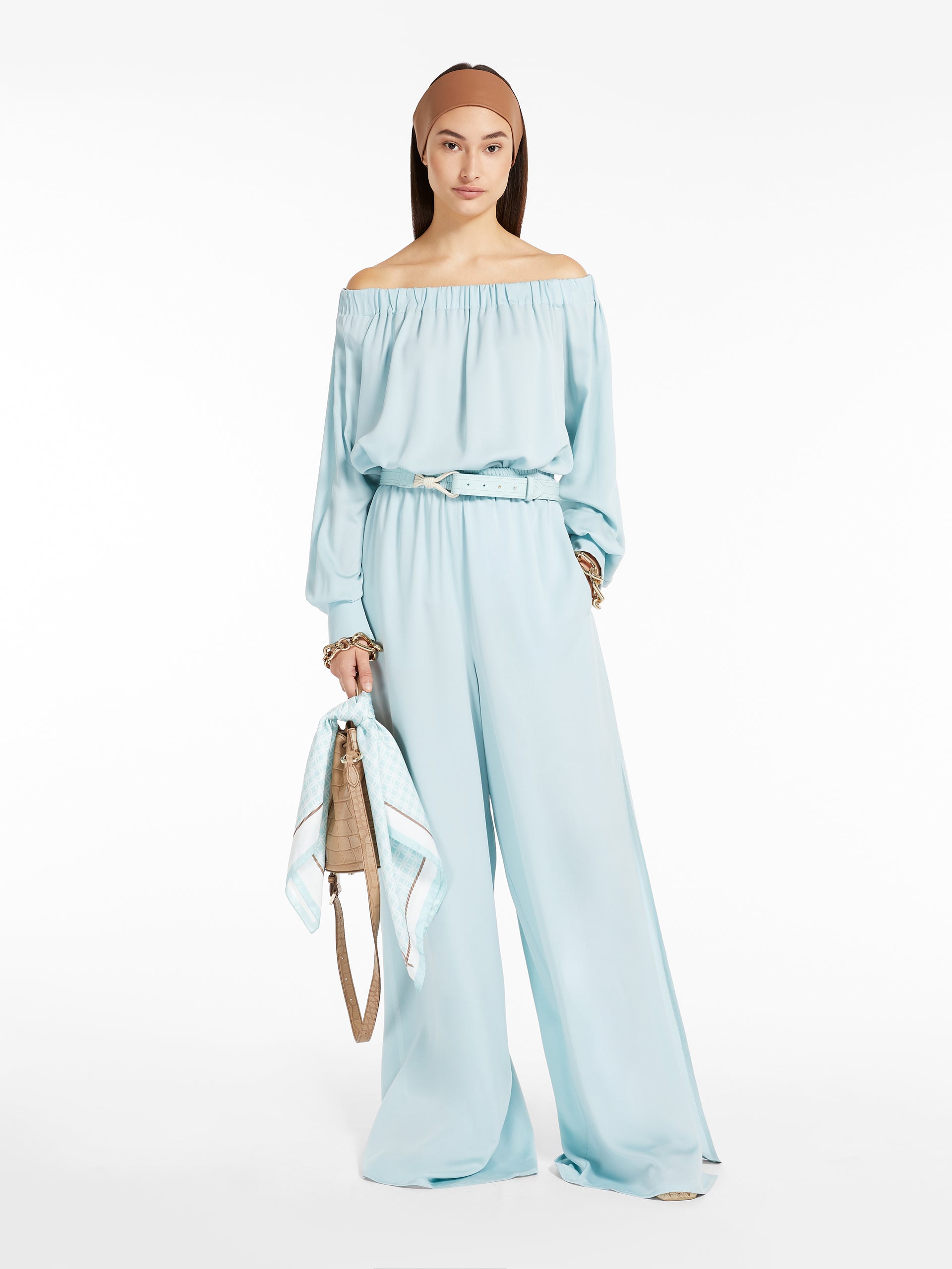 Silk palazzo trousers