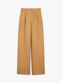 Wide trousers in silk and linen