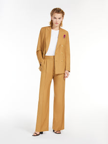 Wool, silk and mohair wide-leg trousers