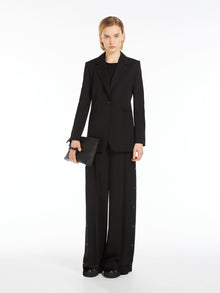 Wool and mohair wide-leg trousers