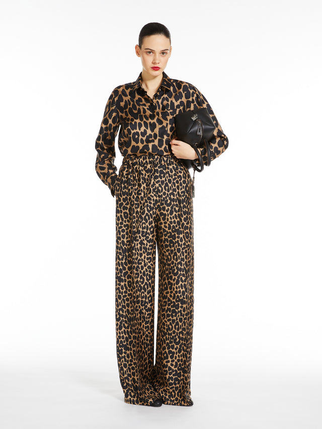 Printed silk trousers