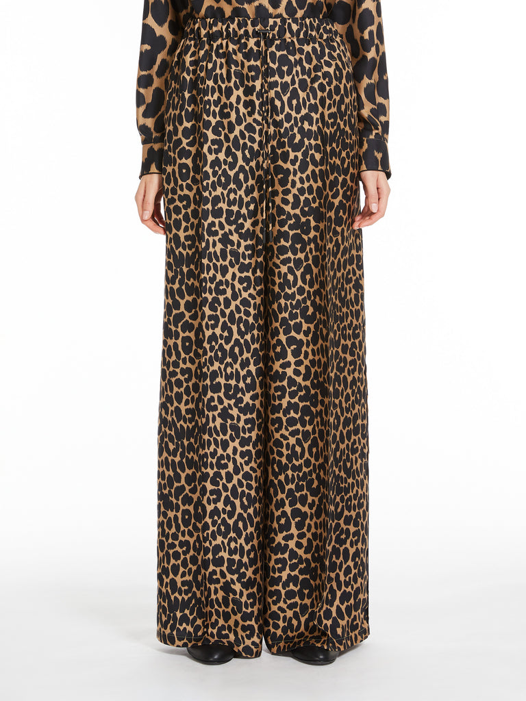 Printed silk trousers