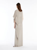 One-shoulder crêpe de Chine dress