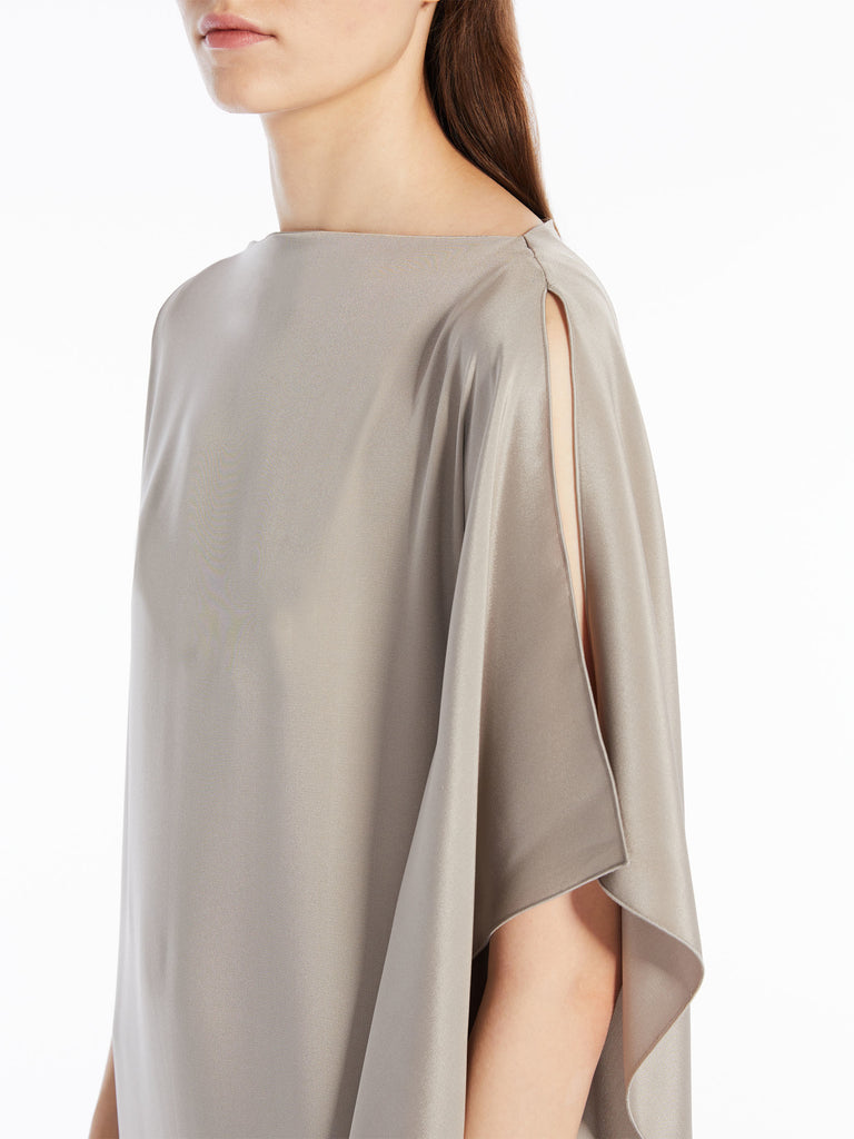 One-shoulder crêpe de Chine dress