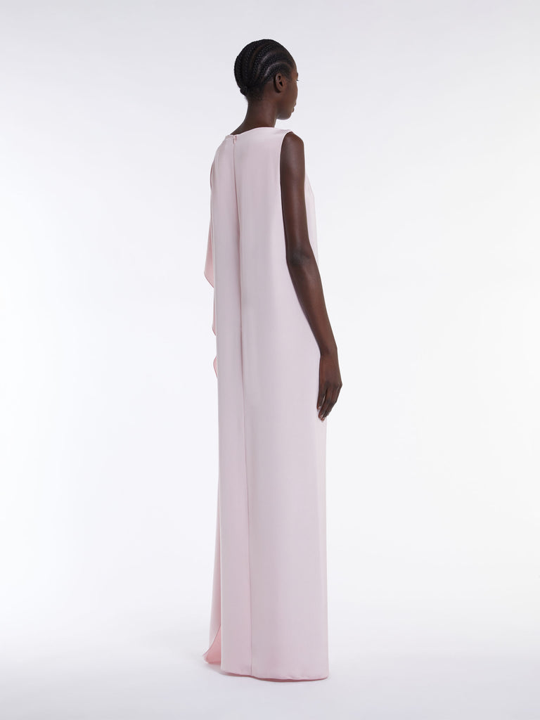 One-shoulder crêpe de Chine dress