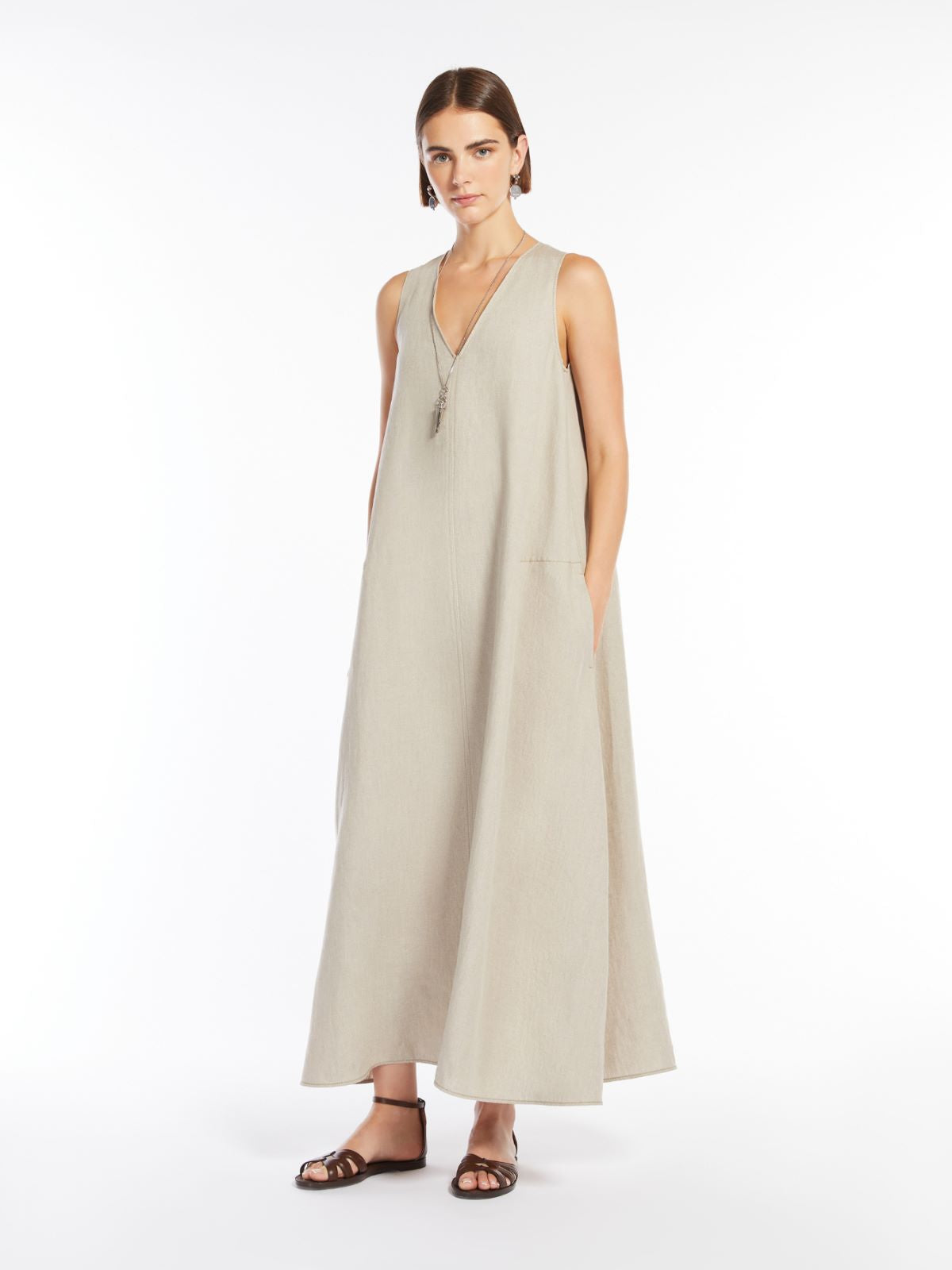 Flared linen dress