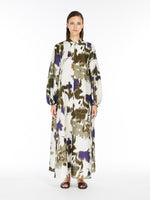 Printed shantung silk dress