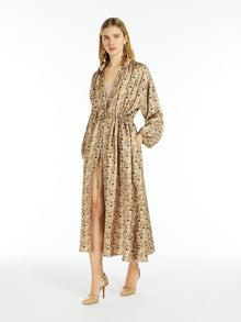 Printed twill shirt dress