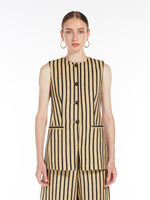 Striped linen and cotton waistcoat