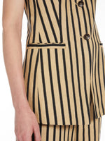 Striped linen and cotton waistcoat