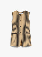 Striped linen and cotton waistcoat