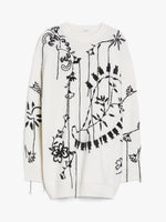 Embroidered wool and cashmere dress