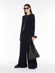 Wide-leg wool trousers