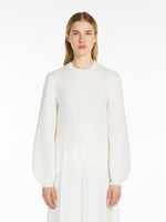 Wool and cashmere decorative-stitch knit jumper