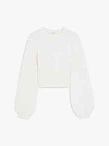 Wool and cashmere decorative-stitch knit jumper