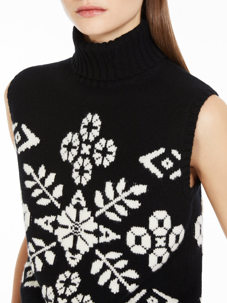 Wool and cashmere jacquard jumper