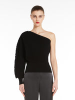 One-shoulder viscose jumper