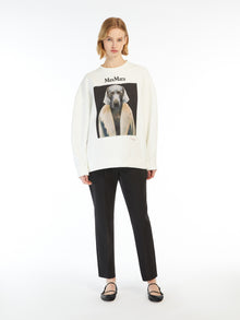 Cotton sweatshirt with Wegman print