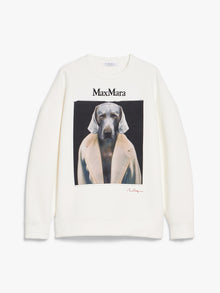 Cotton sweatshirt with Wegman print