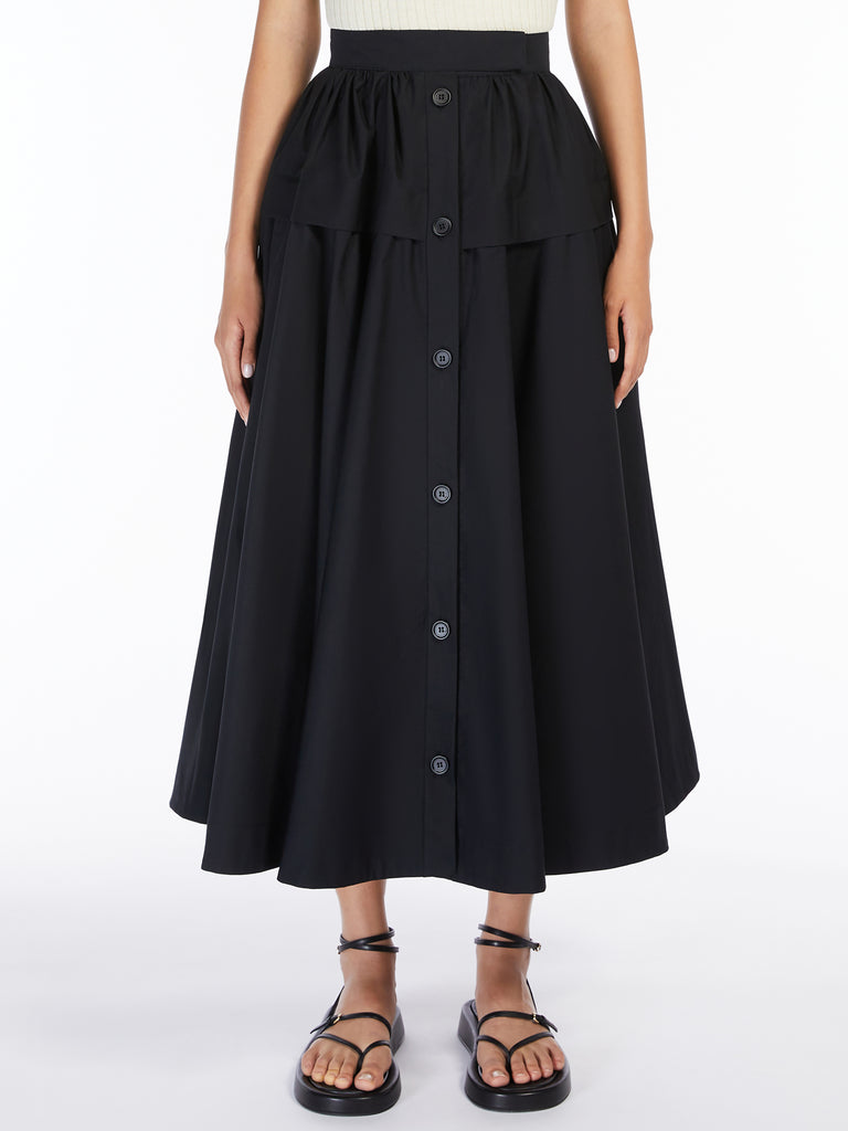 Flounce-hem full skirt