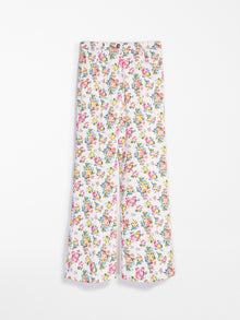 Flared printed cotton trousers